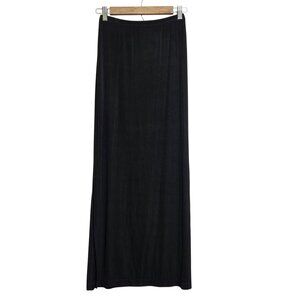 Chico's Traveler's SlinkyBlack Maxi Skirt Side Slit Goth Whimsigoth Staple 0 S 4